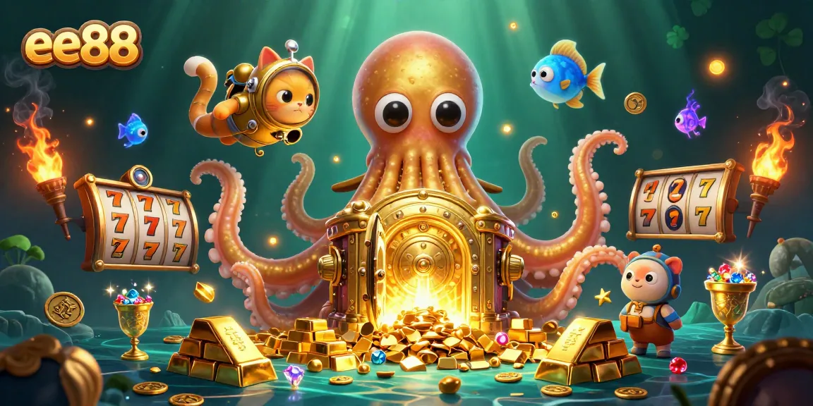 Experience an exciting jackpot at ee88 with a golden kraken and lucky charms