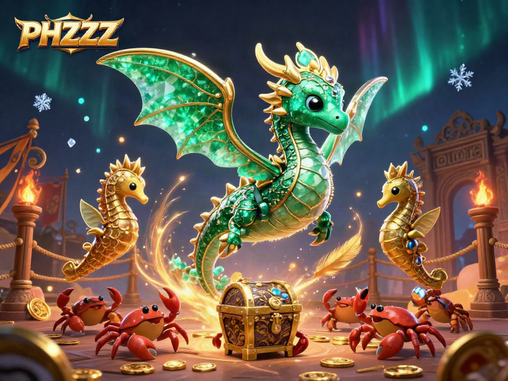 Engage with PHZZZ, a vibrant underwater casino scene featuring a sea dragon, royal seahorses, and treasure-filled crabs.
