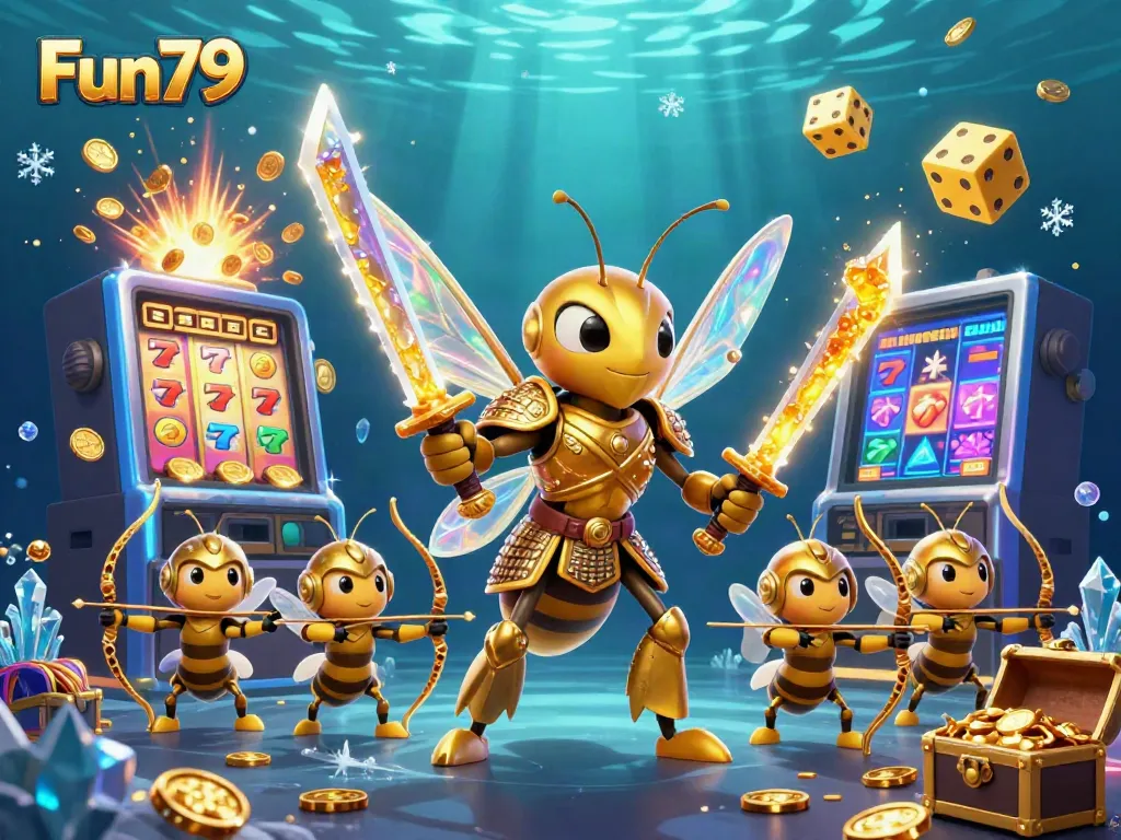 Experience the thrill of Fun79 with vibrant casino elements bursting with energy and excitement.