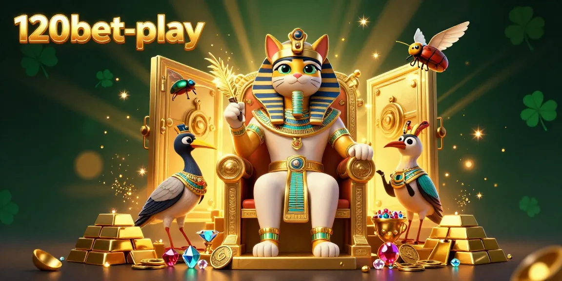 Engage with 120bet-play to unlock treasures in this vibrant casino-themed scene.