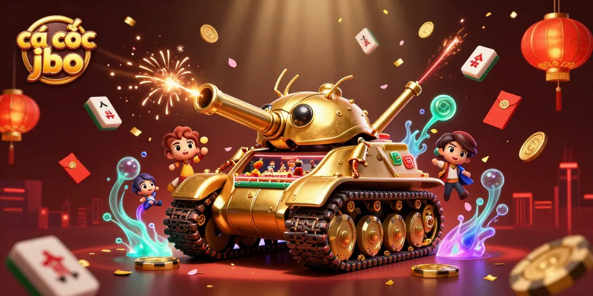 Engage in cá cược jbo with a captivating 3D illustration of a golden beetle tank revealing a miniature casino inside.