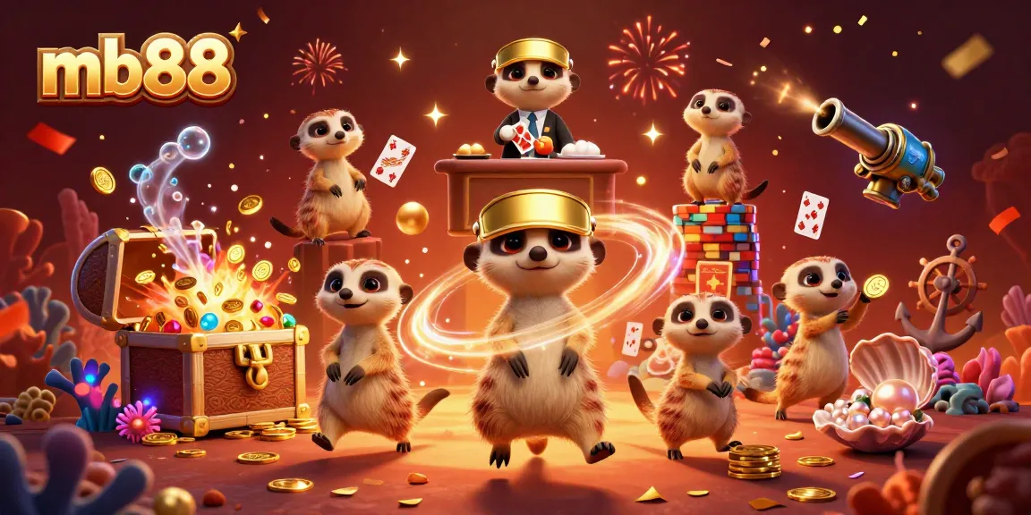 Experience excitement at mb88 with a colony of meerkats managing a vibrant casino.
