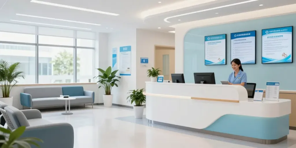Schwarzkümmelöl in einer modernen Gesundheitsklinik, wo Patientenversorgung und Wellness im Fokus stehen.
