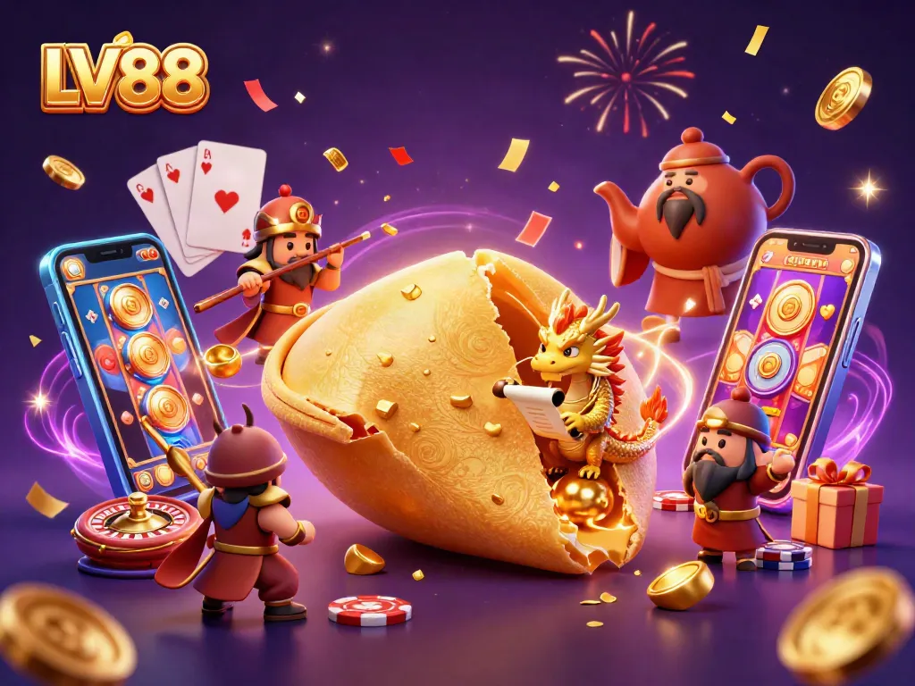 Engage with LV88 and uncover winning strategies in an immersive 3D casino illustration.