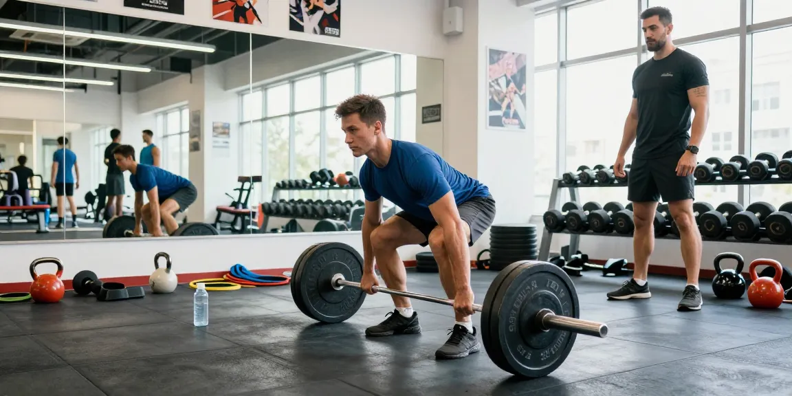 Astera Shop: Trainingsszene mit einem Athleten beim Deadlift im modernen Fitnessstudio