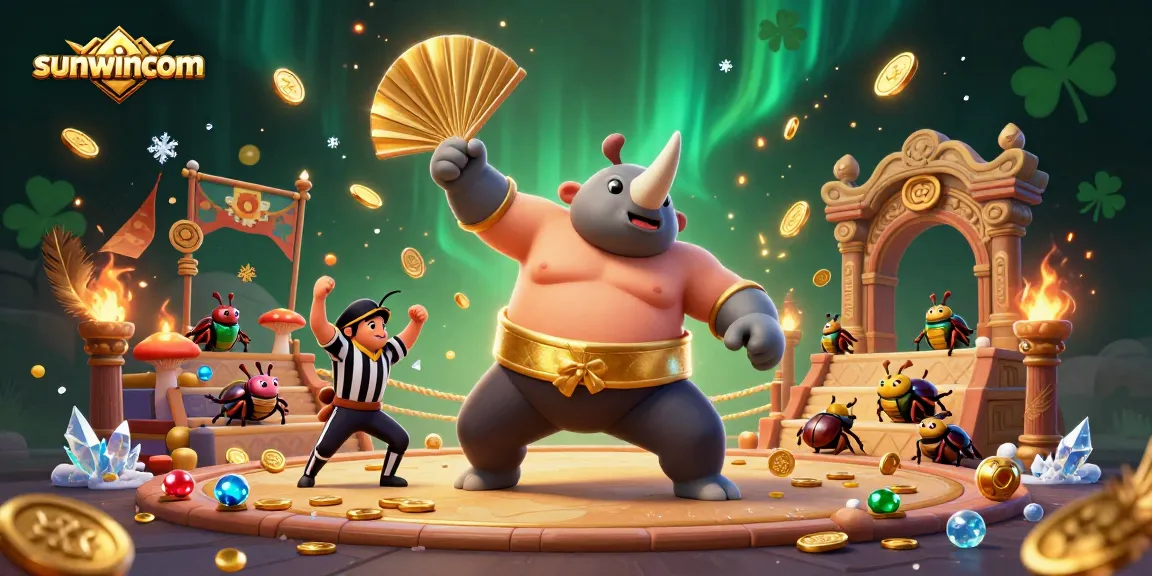 Engage in exhilarating gameplay at sunwincom with a dynamic casino scene featuring vibrant characters and rich casino elements.