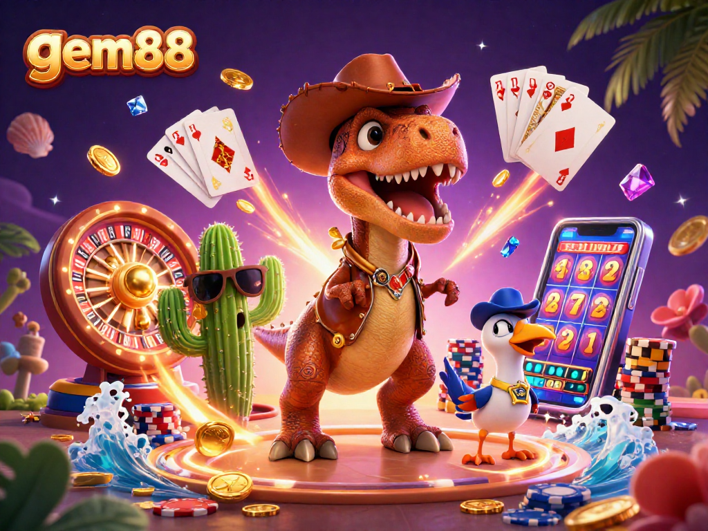 Play gem88 to win big with exciting slots and jackpots in a breathtaking 3D casino scene.