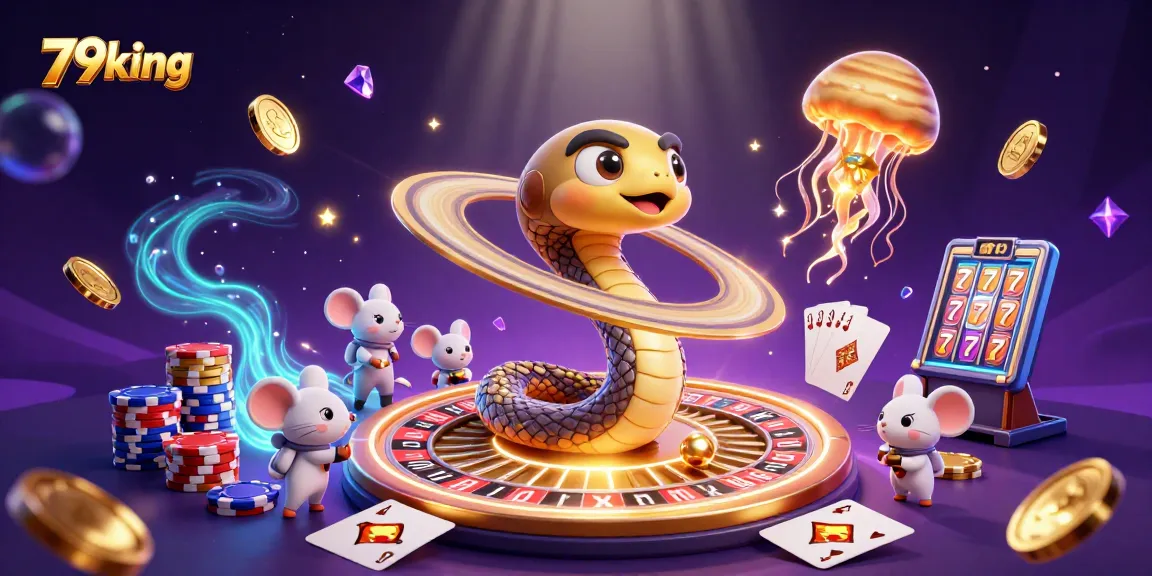 Win big at 79king with a thrilling casino experience in this vibrant 3D illustration.