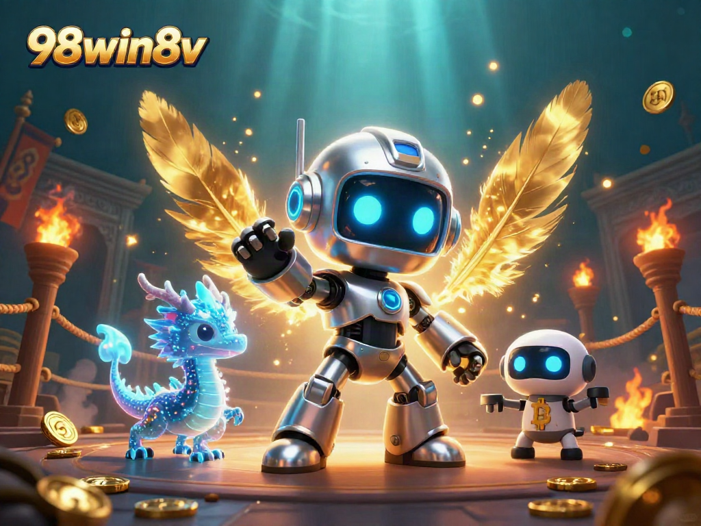 Experience thrilling action at 98win8v with a captivating casino illustration featuring cyberpunk elements.