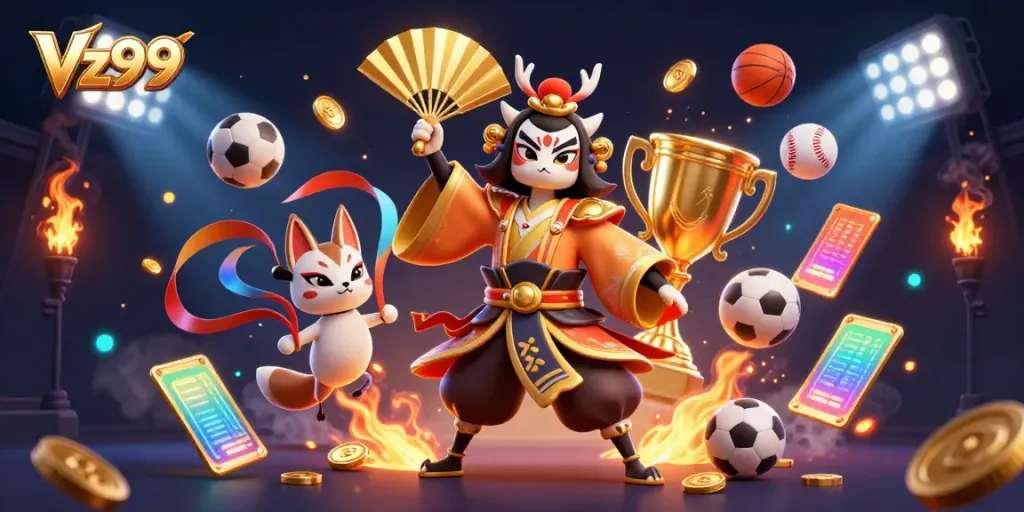 Experience the excitement of Vz99 with vibrant casino characters and dynamic betting elements.