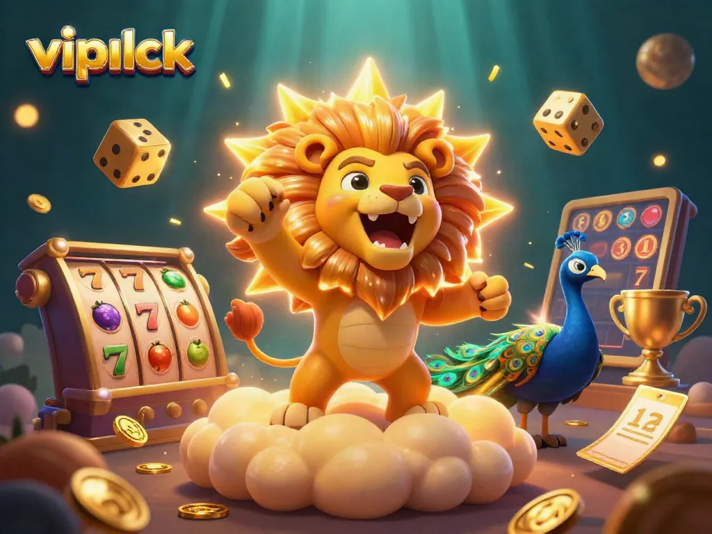 Experience the thrill of vipluck with this vibrant 3D casino illustration featuring exciting gaming elements and characters.