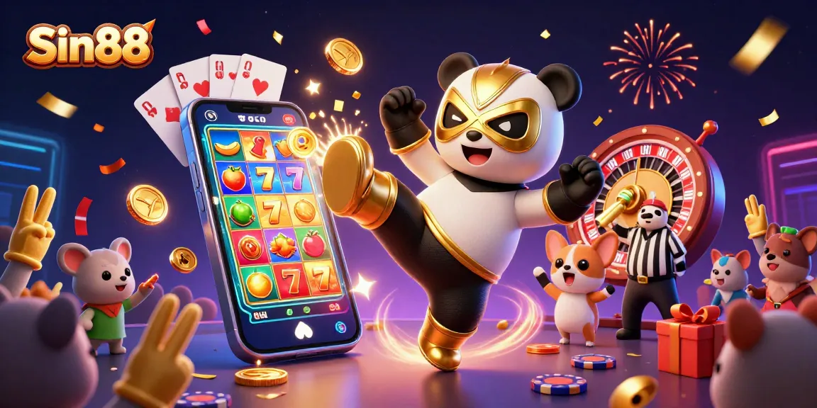 Experience Sin88 excitement with a dynamic casino scene featuring vibrant visuals and thrilling game elements.