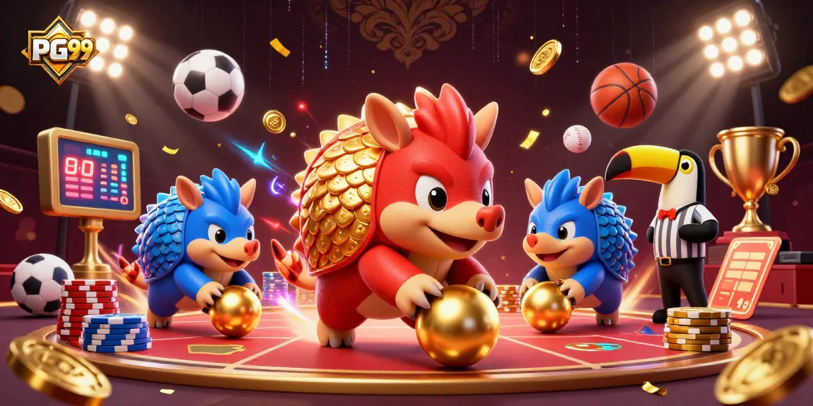 Play exciting games at PG99, featuring dynamic pangolins in vibrant casino action.