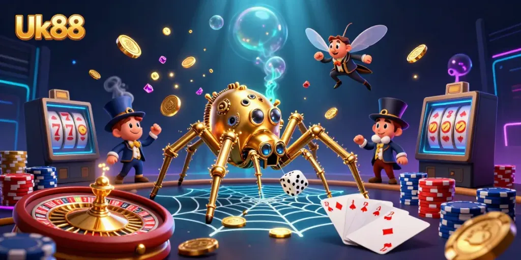 Experience thrilling gaming action at Uk88 with striking 3D casino scenes filled with excitement.