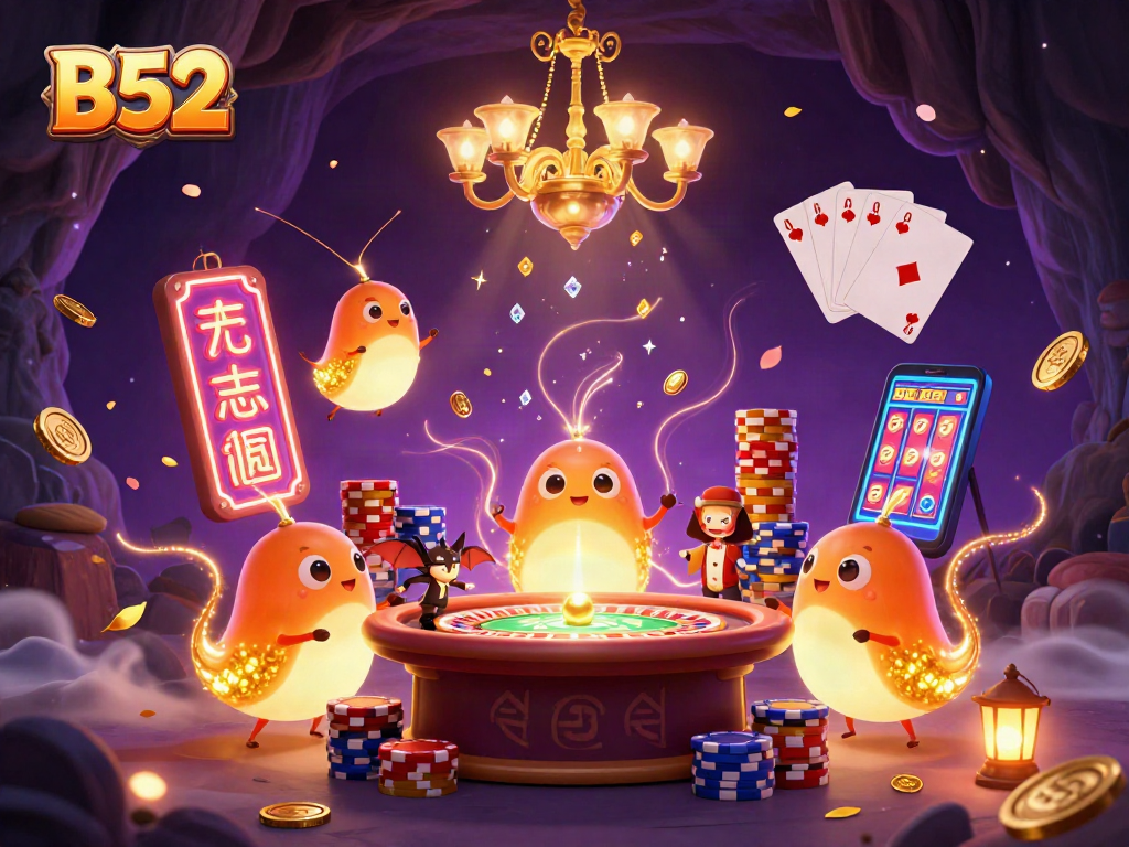 Spin and win in the B52 cave casino illuminated by glowworms