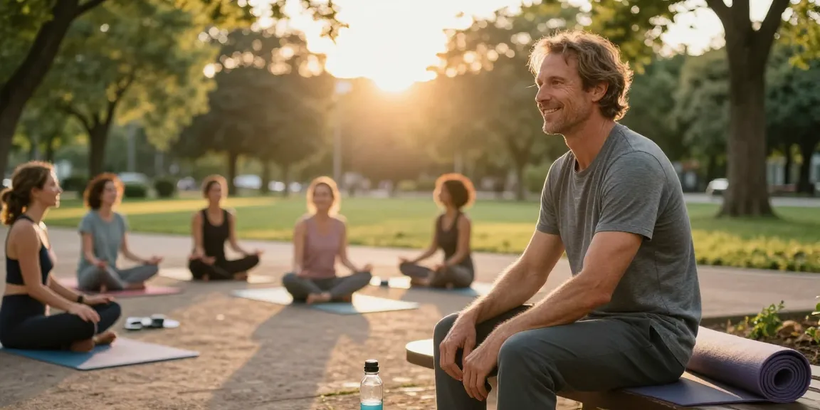 Heino Ferch krebserkrankung: inspiring outdoor recovery scene with supportive friends and wellness focus.