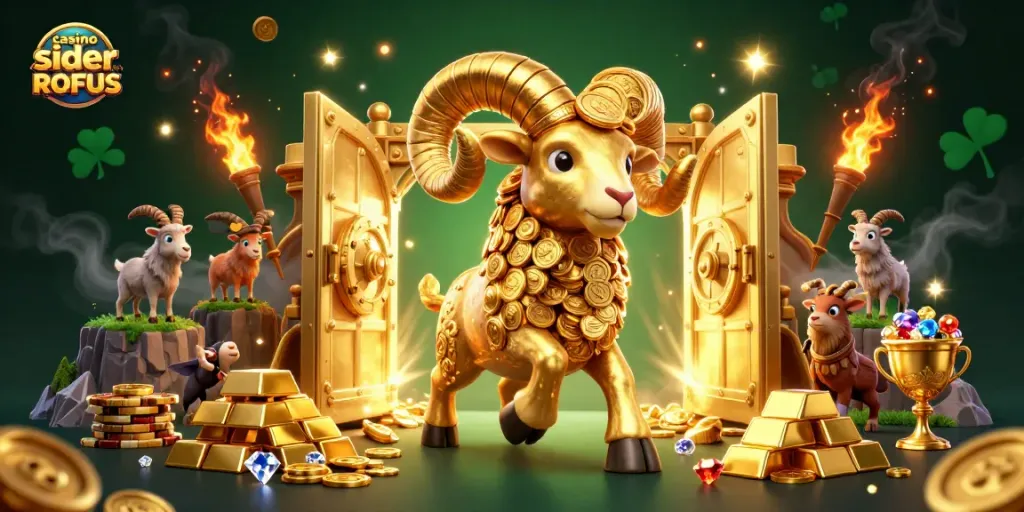 Experience the thrill of casino sider uden ROFUS with vibrant golden imagery and dynamic character action.