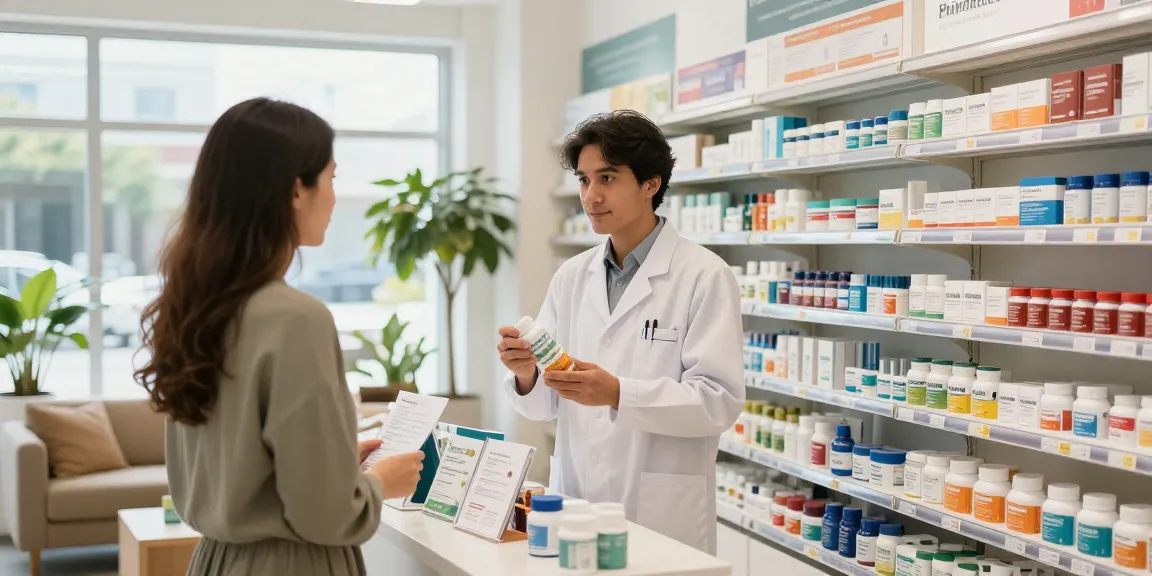 Interaktiver Kundenservice im Medi Pharma Shop, der Gesundheitsprodukte und professionelle Unterstützung präsentiert.