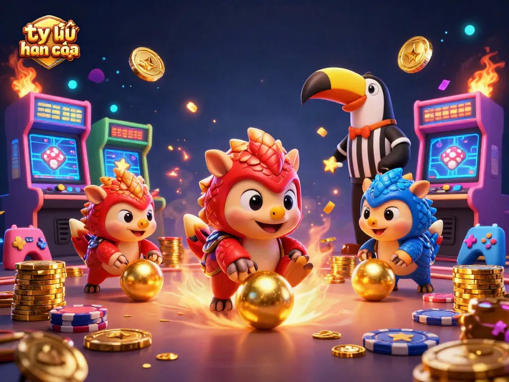 Engage with tỷ lệ nhà cái through vibrant 3D pangolin rivals bowling golden balls amidst poker chips.