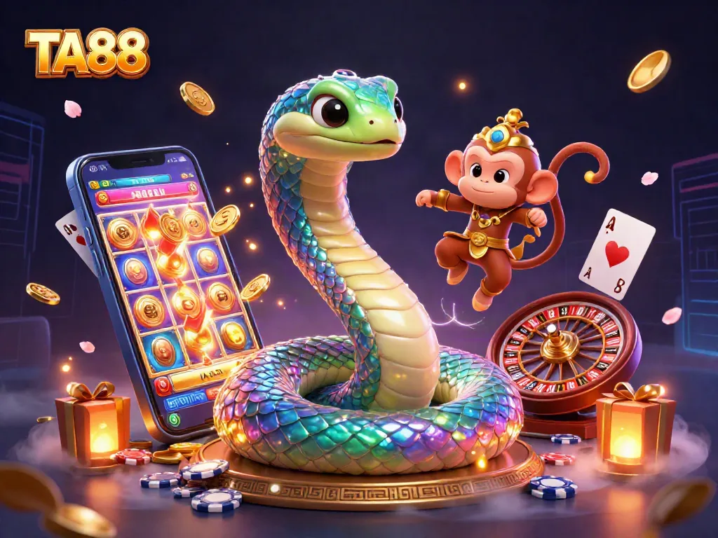 Experience thrilling gameplay at TA88 with a vibrant casino scene filled with interactive gaming elements.
