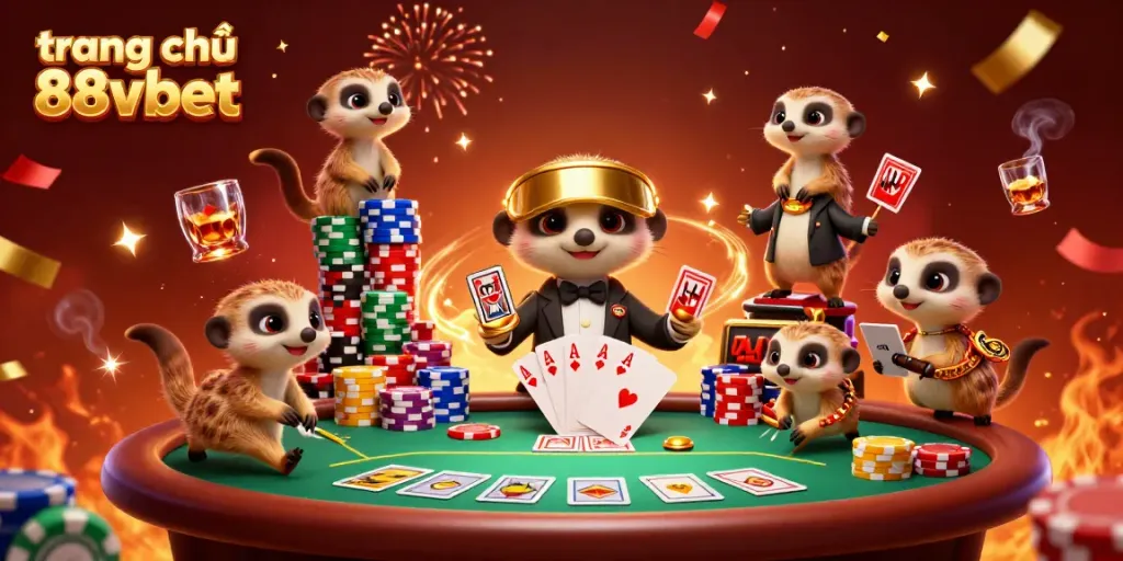 Engage with the vibrant casino atmosphere at trang chủ 88vbet featuring playful meerkats and dynamic gaming elements.