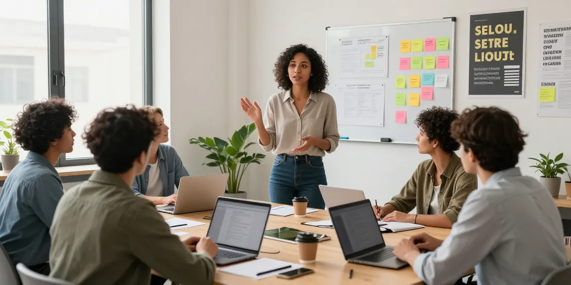 Aktive Teilnahme an einem Workshop für Persönlichkeitsentwicklung Tipps in einem modernen Co-Working-Space.