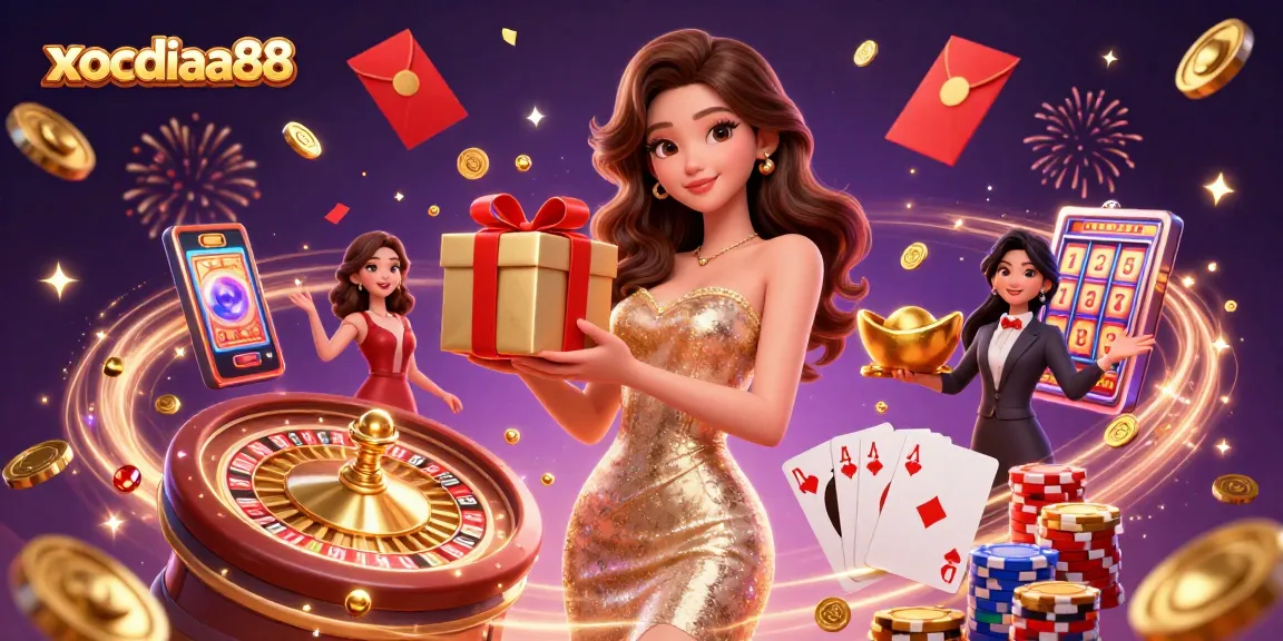 Xocdia88 offers exciting online gambling with dynamic gameplay amidst a festive casino atmosphere.