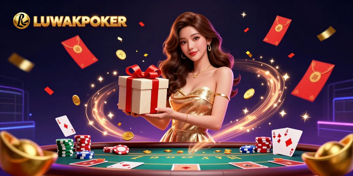 Experience the excitement of LUWAKPOKER with an engaging poker scene bursting with dynamic elements.
