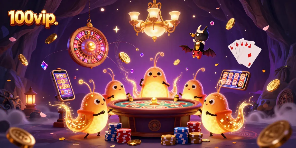 Engage with thrilling games at 100vip, featuring vibrant characters in a dynamic casino setting.