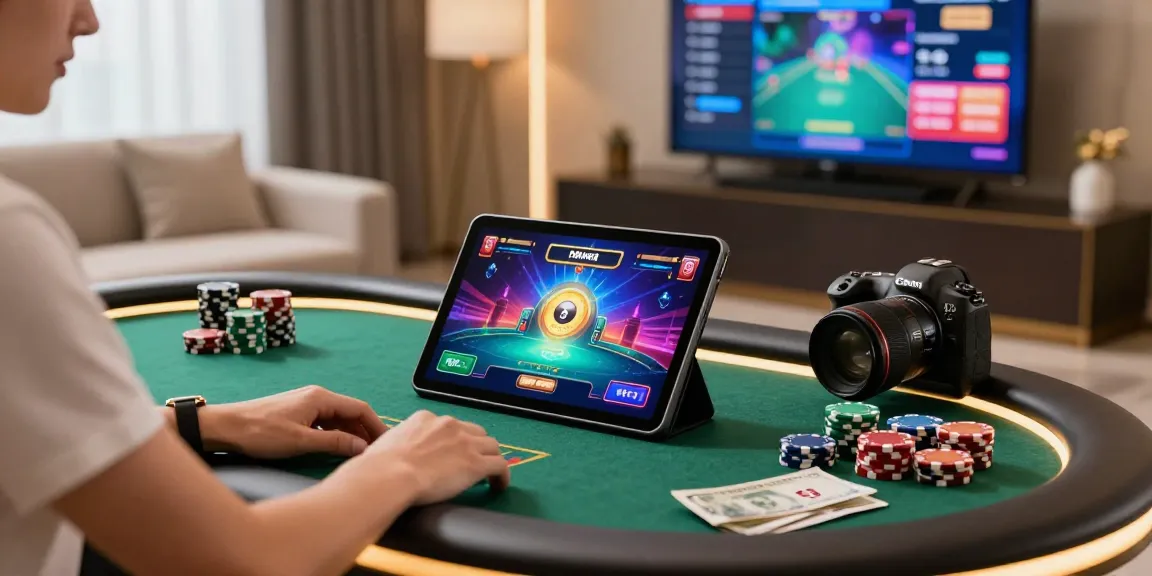 Engaging player enjoying online b52 gaming experience in luxurious poker setting.