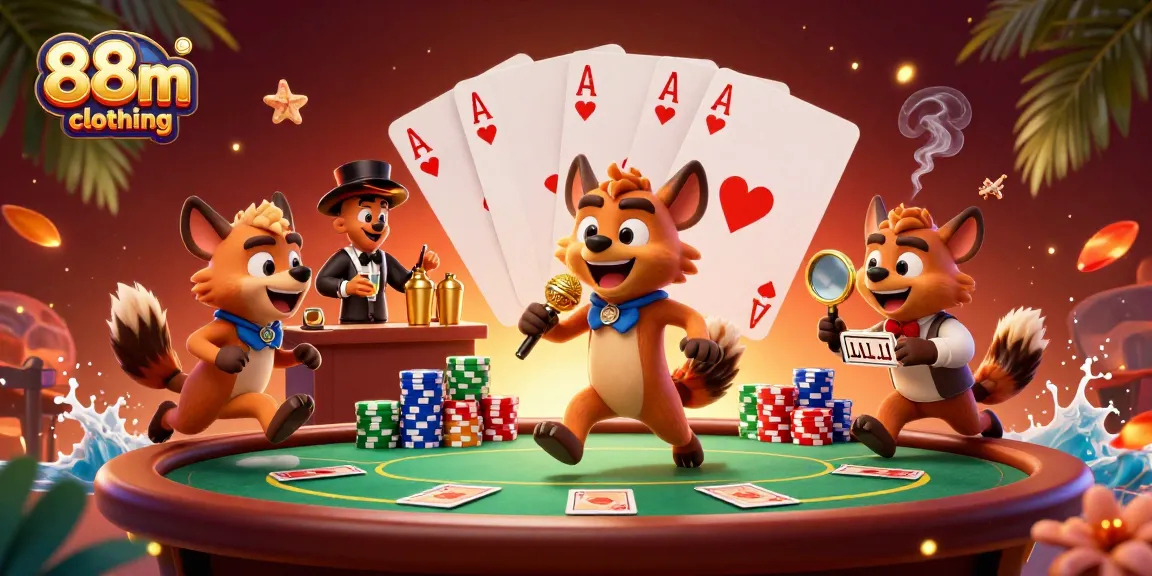 Experience the thrill of 88m clothing at a dynamic comedy casino scene featuring hyenas.