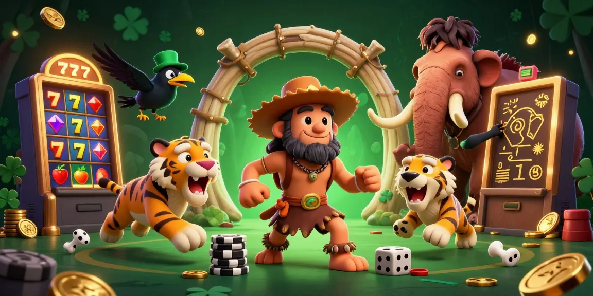 Play and win at 8Day with vibrant slots and fun characters in a lively casino scene.