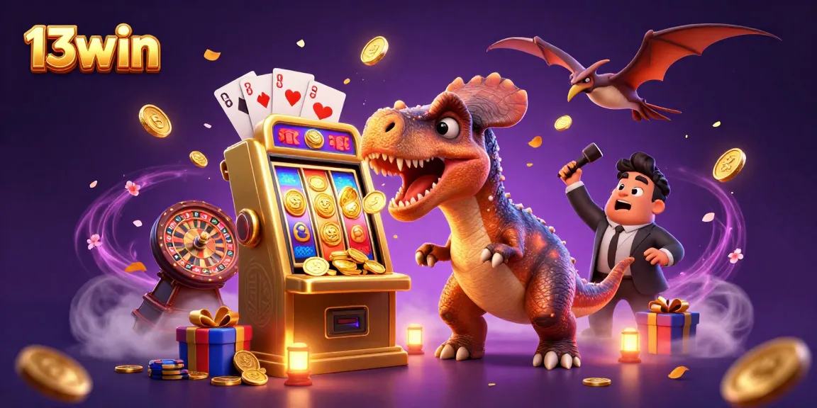 Experience the thrill of winning with 13win as animated characters engage in exciting casino action.
